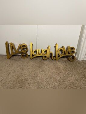 Gold "Live Laugh Love"  Decor